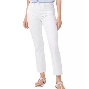 Paige White Cindy Cotton Blend Raw Hem Crop Jeans • Minimalist • Size 24 🔴